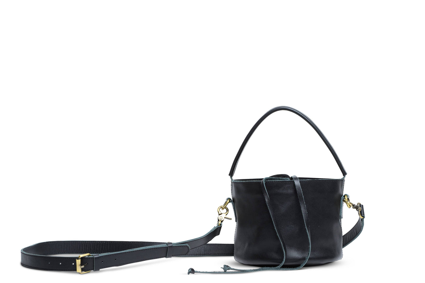 Lelo Leather and Suede Bucket Bag: Black