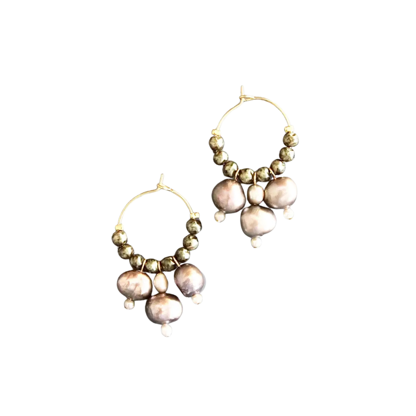Mini hoop pearl earrings