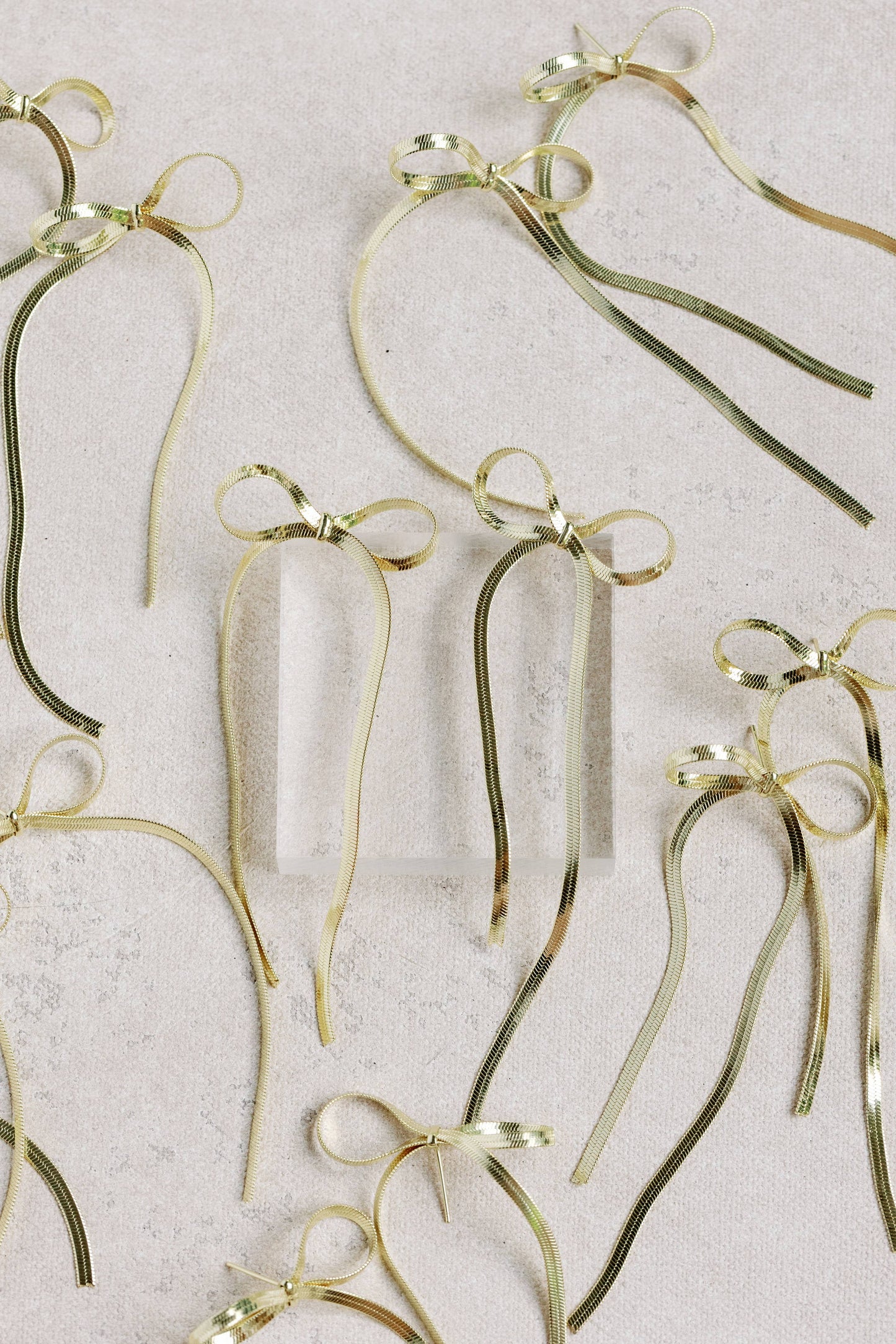 Gold Duster Bow Earrings