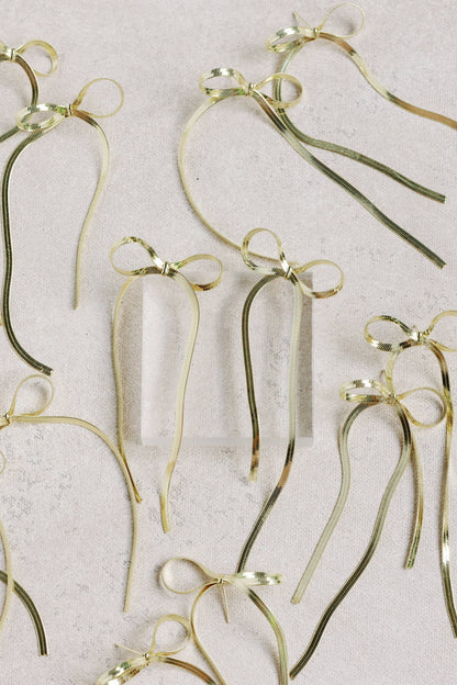 Gold Duster Bow Earrings