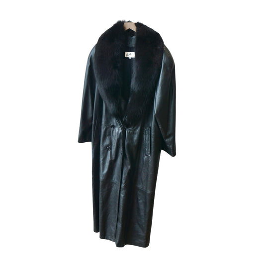 Bettina - leather coat w/ Fur trim 3x