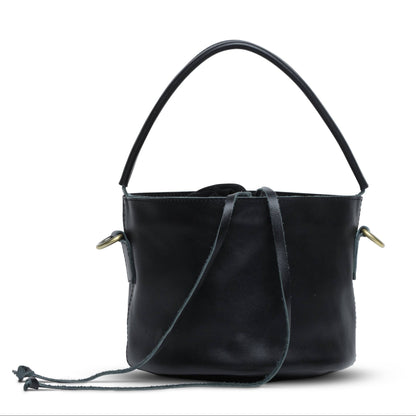 Lelo Leather and Suede Bucket Bag: Black
