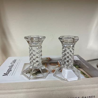 Crystal candlestick holders, set of 2