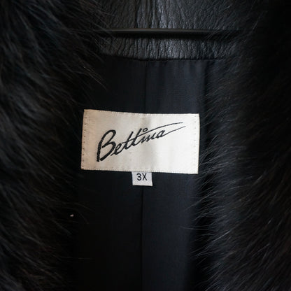 Bettina - leather coat w/ Fur trim 3x