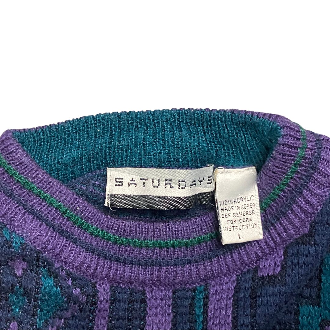 Saturdays - sweater, purple, L