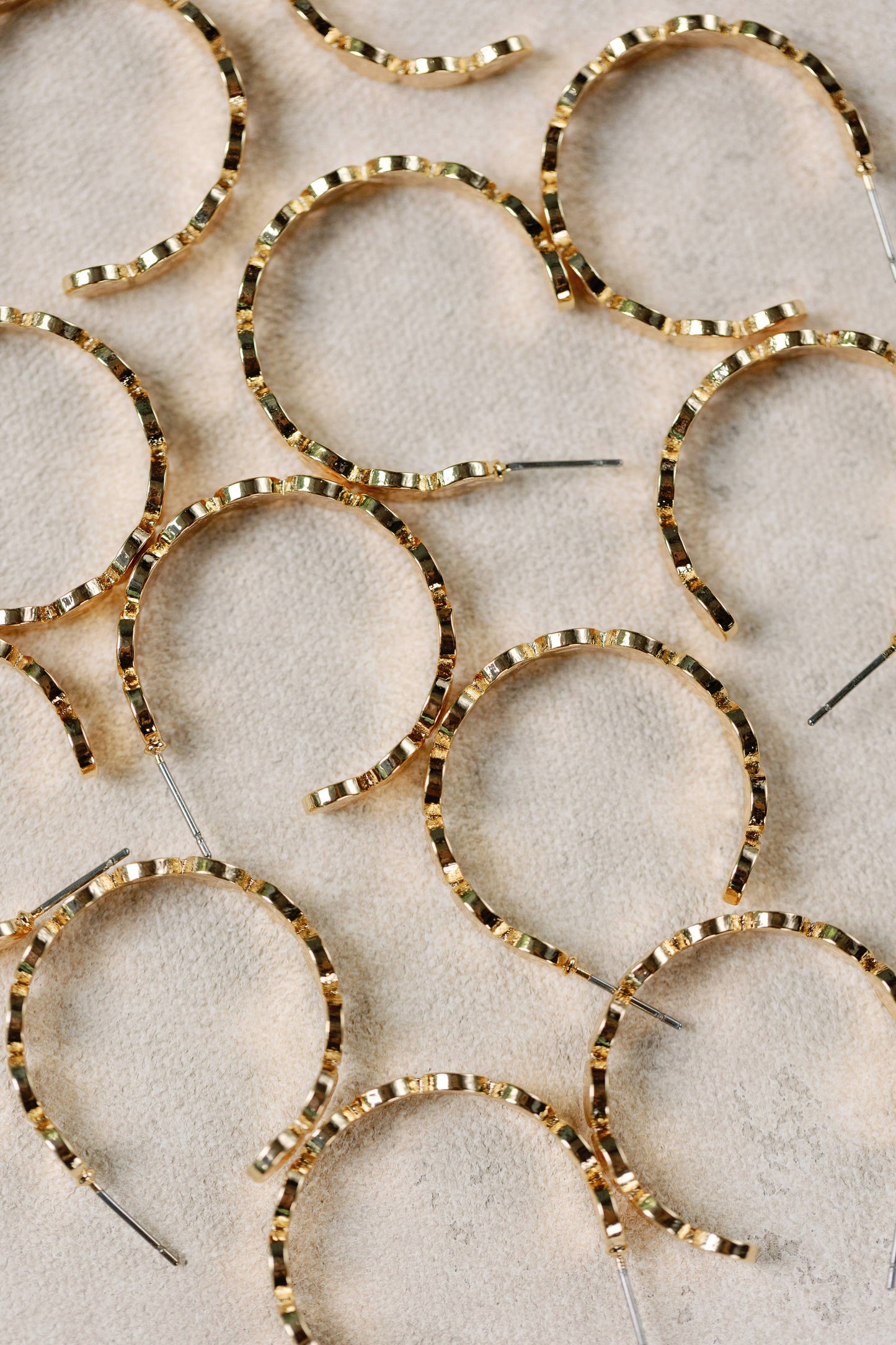 Gold Scalloped Hoop Earrings