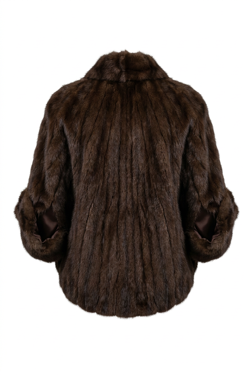 Women's Brown Fur Long Sleeve Coat