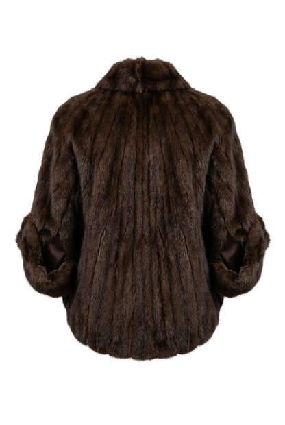 Women's Brown Fur Long Sleeve Coat