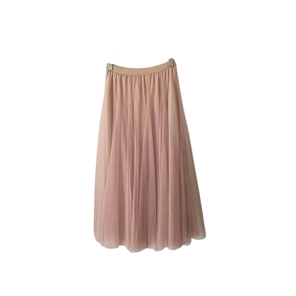 flowy tulle pleated skirt, blush